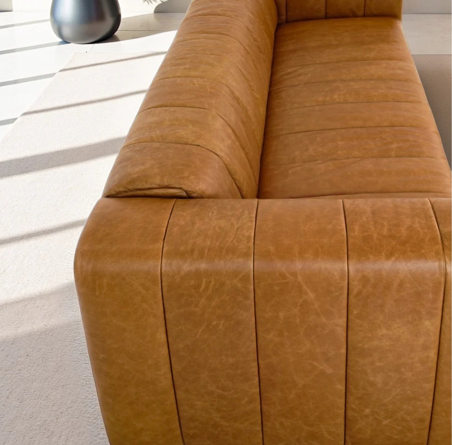 Dixon Waxy Tan Genuine Leather Sofa