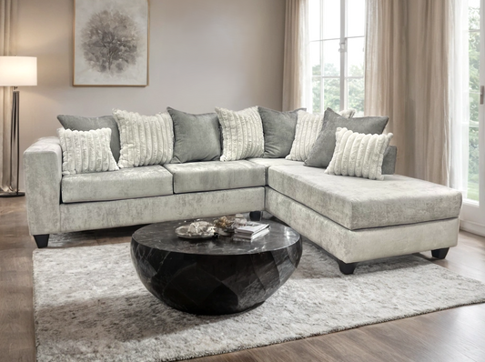 Silver Fabric Sectional  110