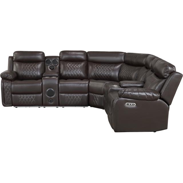 Cipher Brown POWER/LED/BLUETOOTH SPEAKERS/SUBWOOFER Sectional 8315