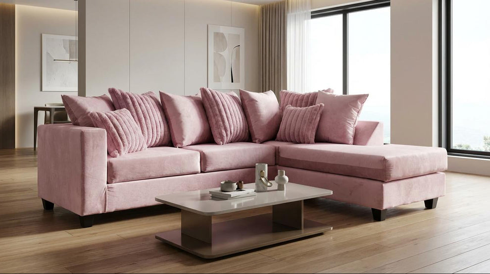 Kora Pink Fabric Sectional S325