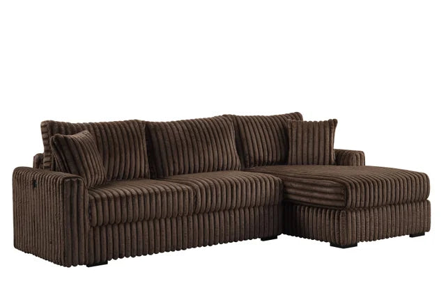 Sol Dark Chocolate Corduroy Reversible Sectional