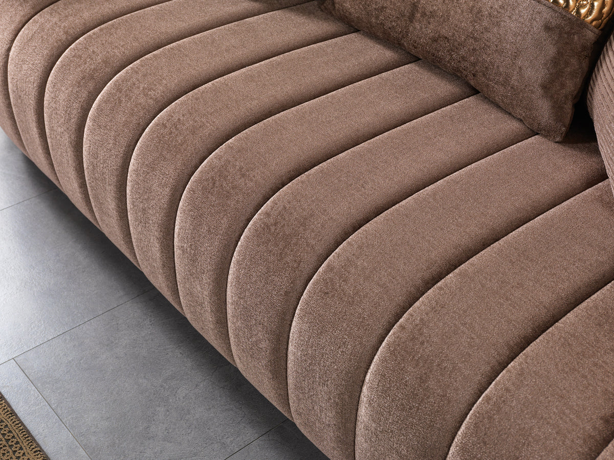 Carlina Coffee Luxury Living Room Set