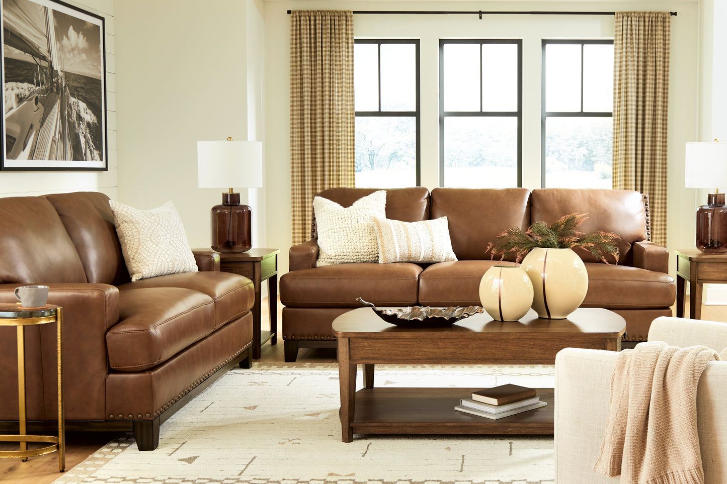 Saonara Sofa and Loveseat in Amber | PC731093