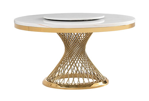 Unico White/Gold Dining Table D605