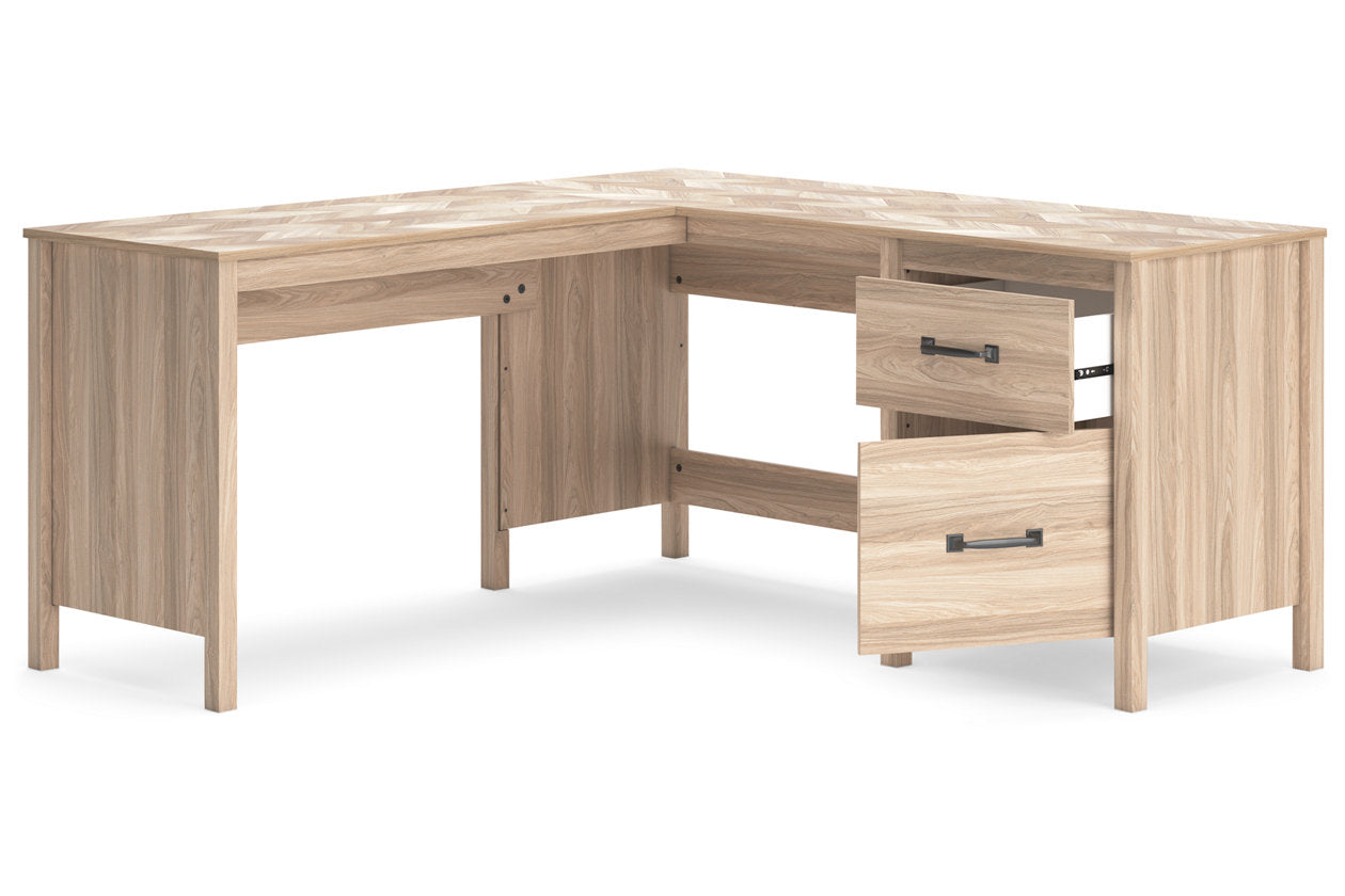Battelle Tan 60" Home Office Desk with Return H3929