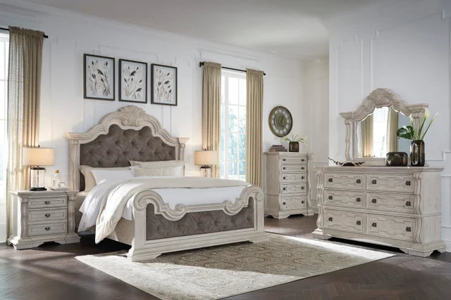 B948 Antique White Panel  Bedroom Set