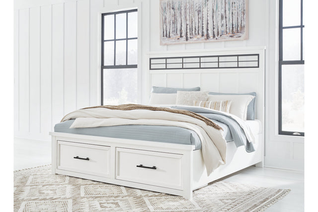 Ashbryn White/Natural Storage Platform Bedroom Set B844