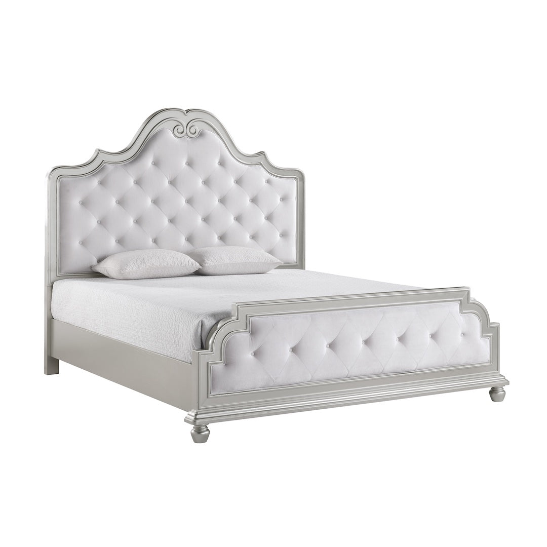 Roma Silver Finish Luxury Bedroom Set