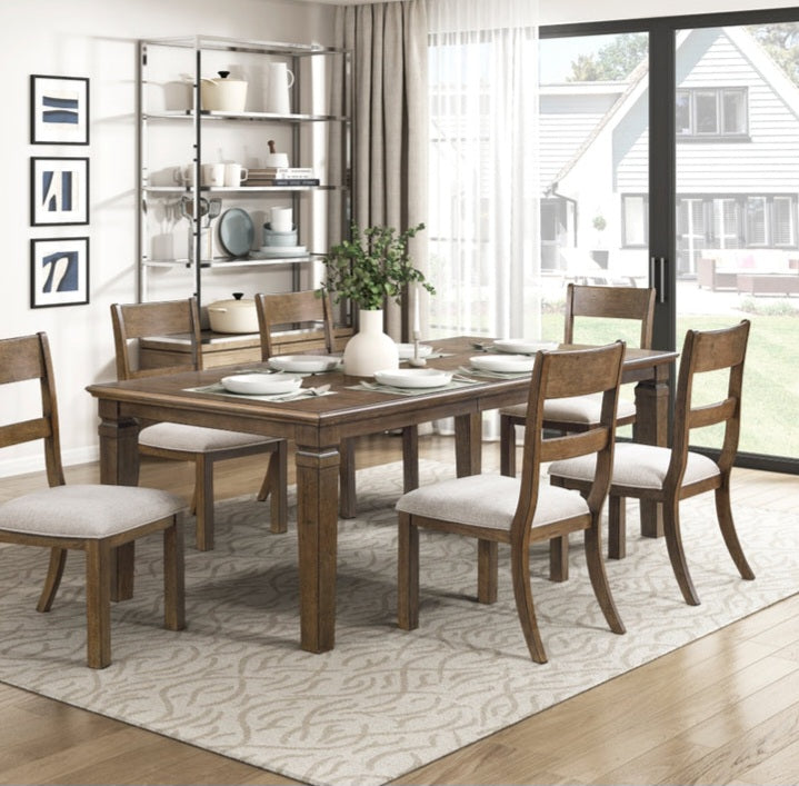 Quinn Light Brown Extendable Dining Set 6020