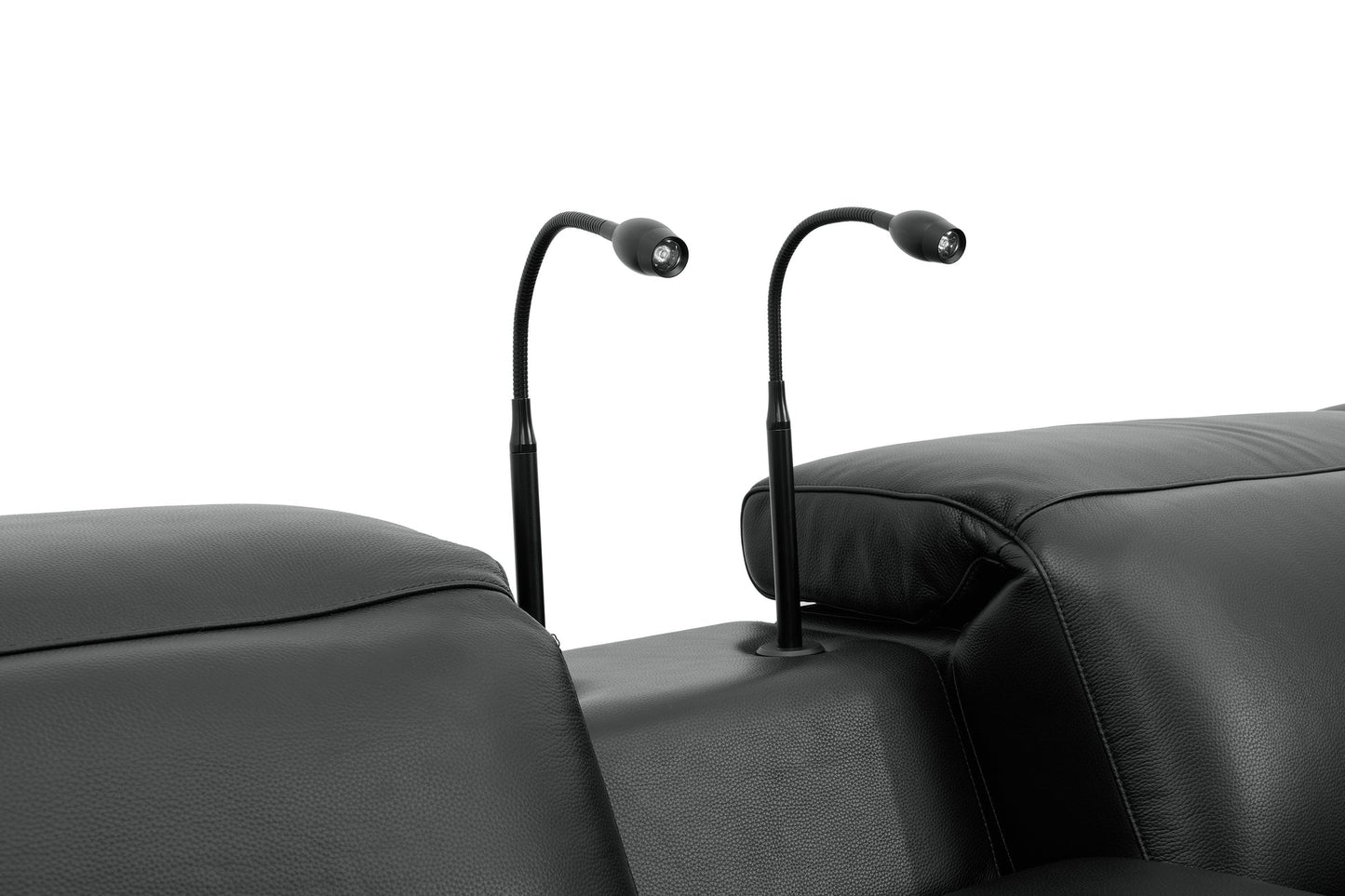 Holly Black Italian Leather/Match POWER Reclining Corner Sectional (3 Power Recliners + 1 Console) MI-2520
