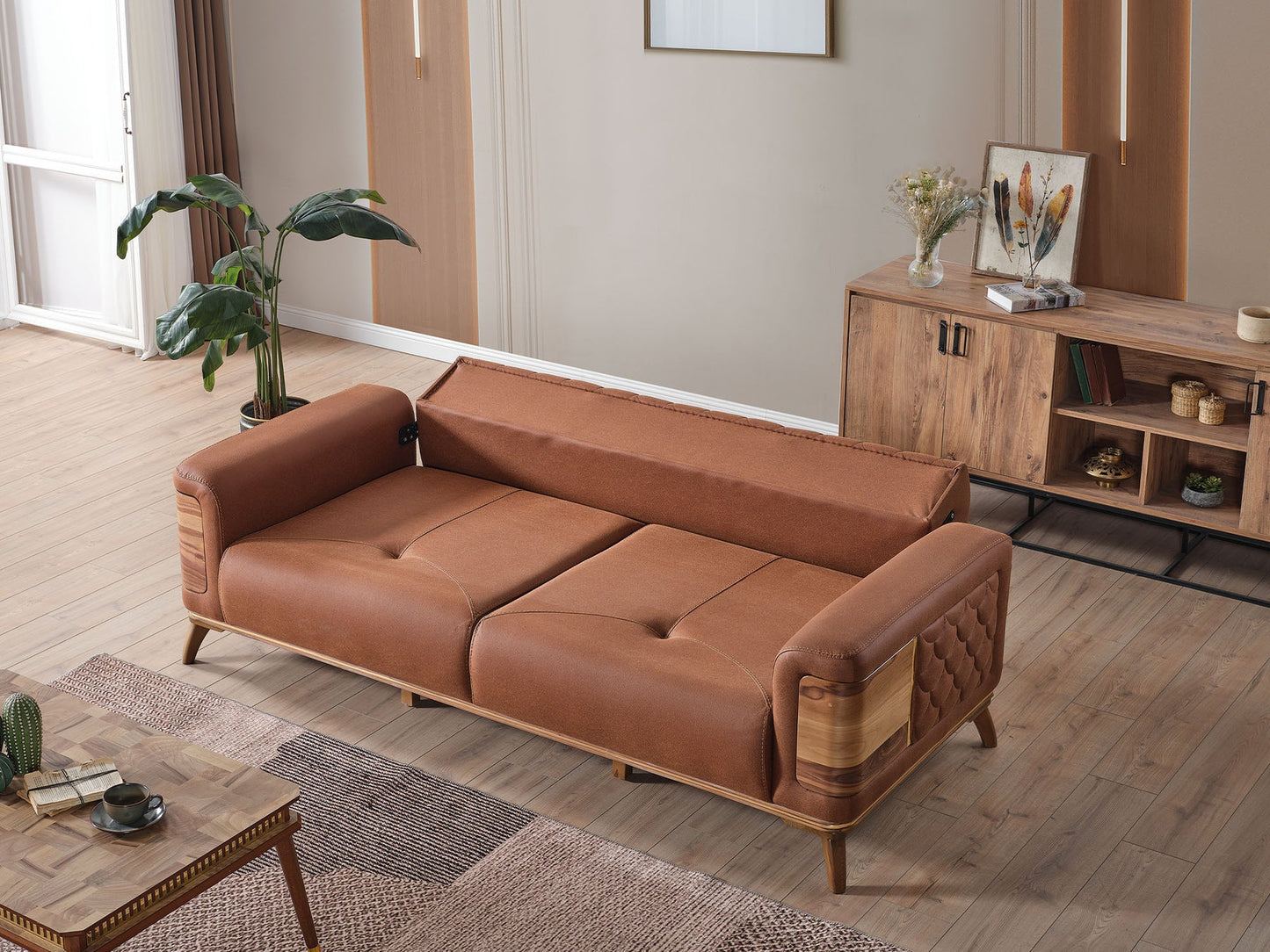 Ruby 3-pieces (Sofa & Loveseat & Chair) Livingroom Set Brick