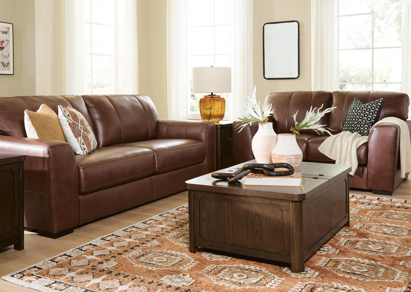 Mossano Sofa and Loveseat (TOP-GRAIN)