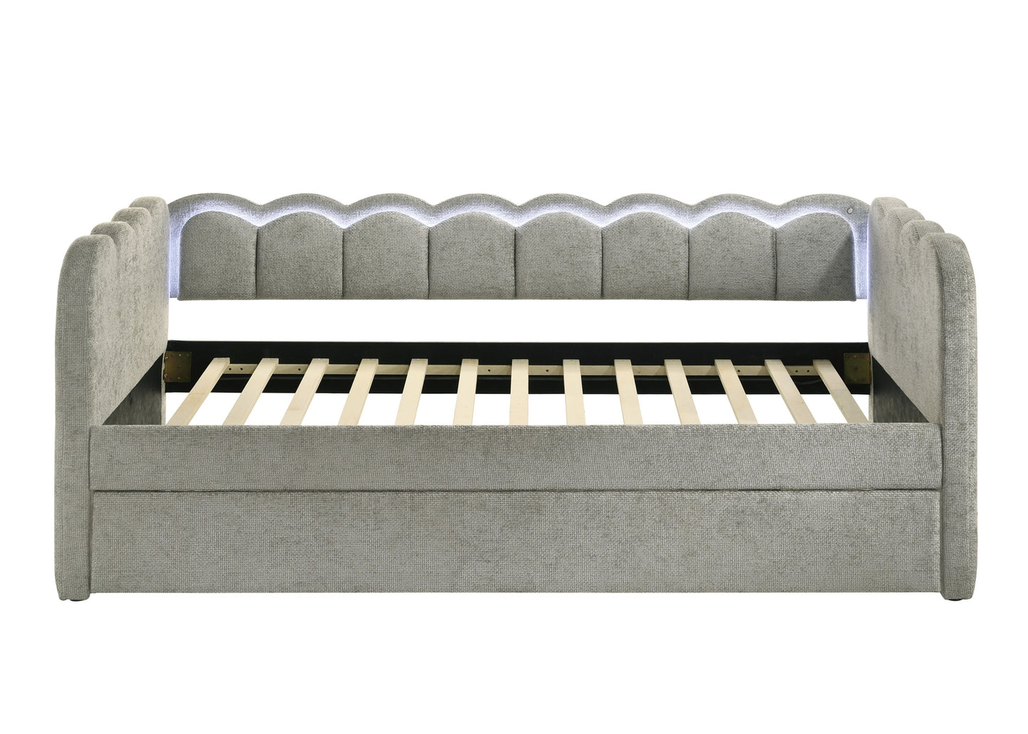 Melody Light Gray LED Daybed with Trundle 5328