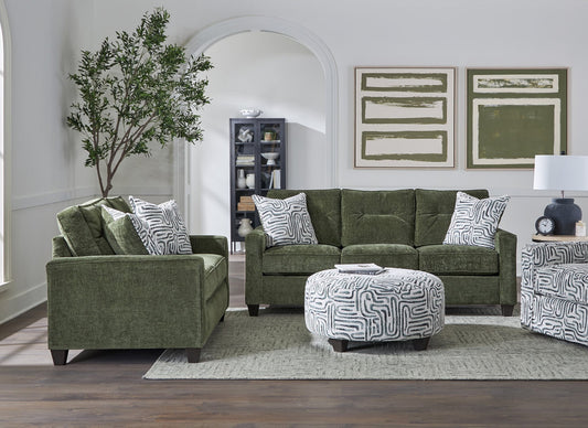 Olive Fabric Sofa and Loveseat 125