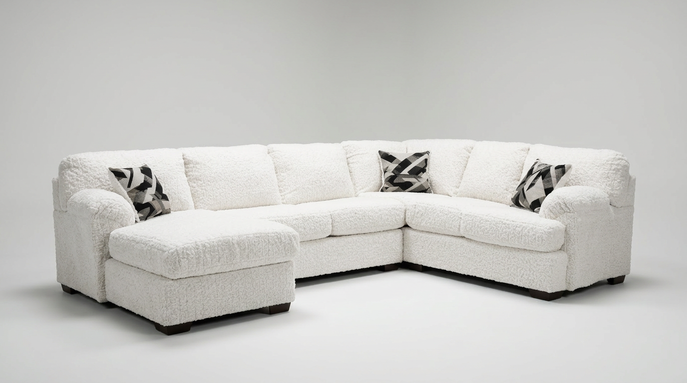 Westwood Cream Fabric 133" Sectional