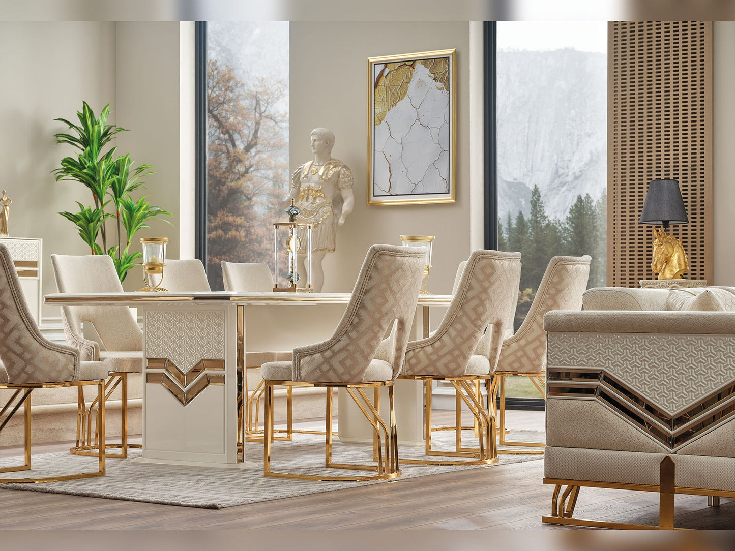 Zen Diningroom Set (78"Dining Table & 6 Dining Chair)