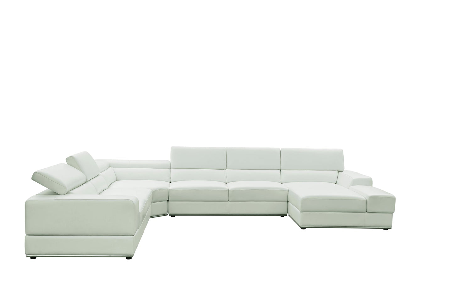 Nella White Sectional Sofa | Italian Leather Match MI-5107