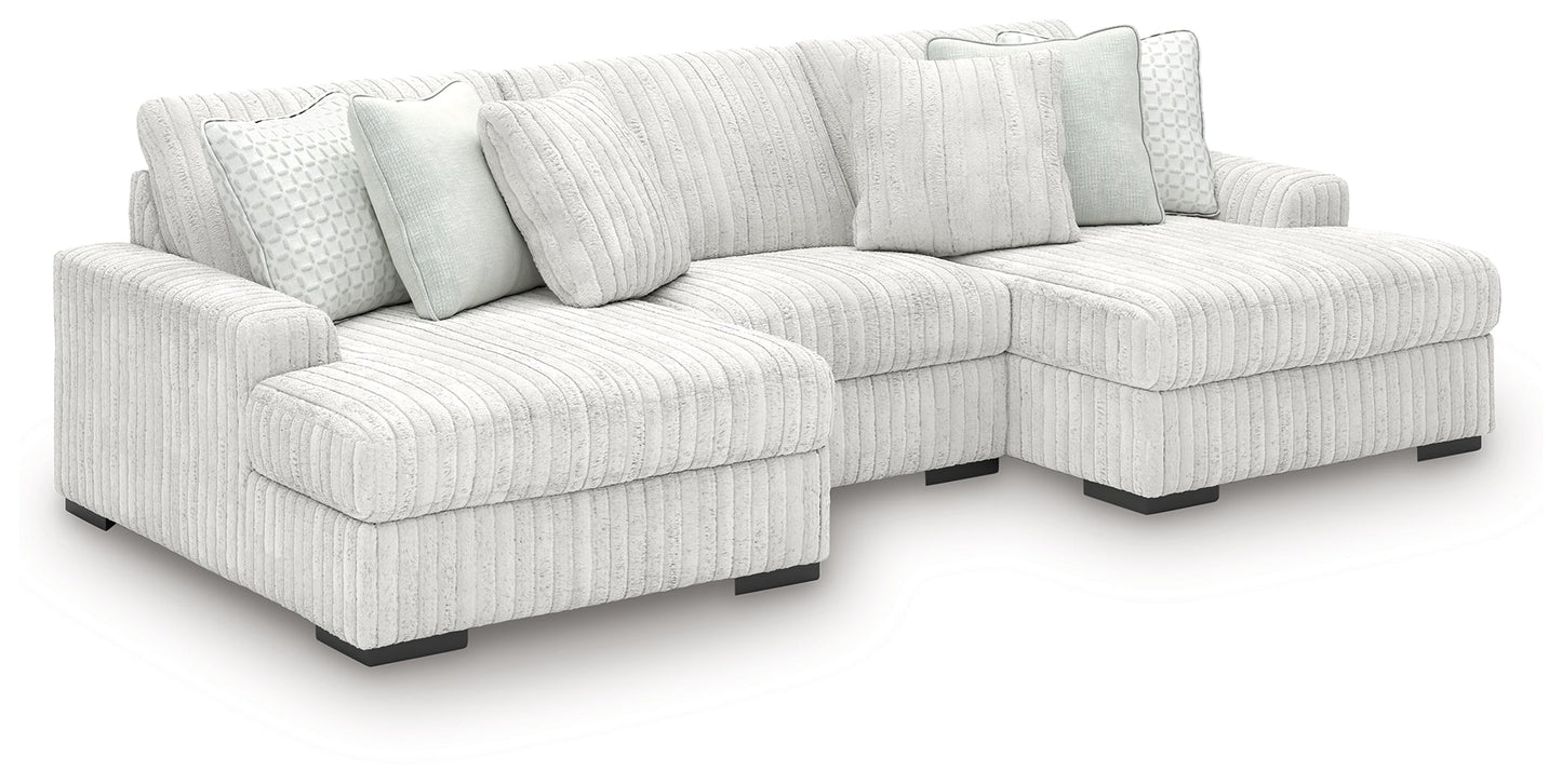 Stupendous Alloy 3pc Double Chaise Sectional 25903