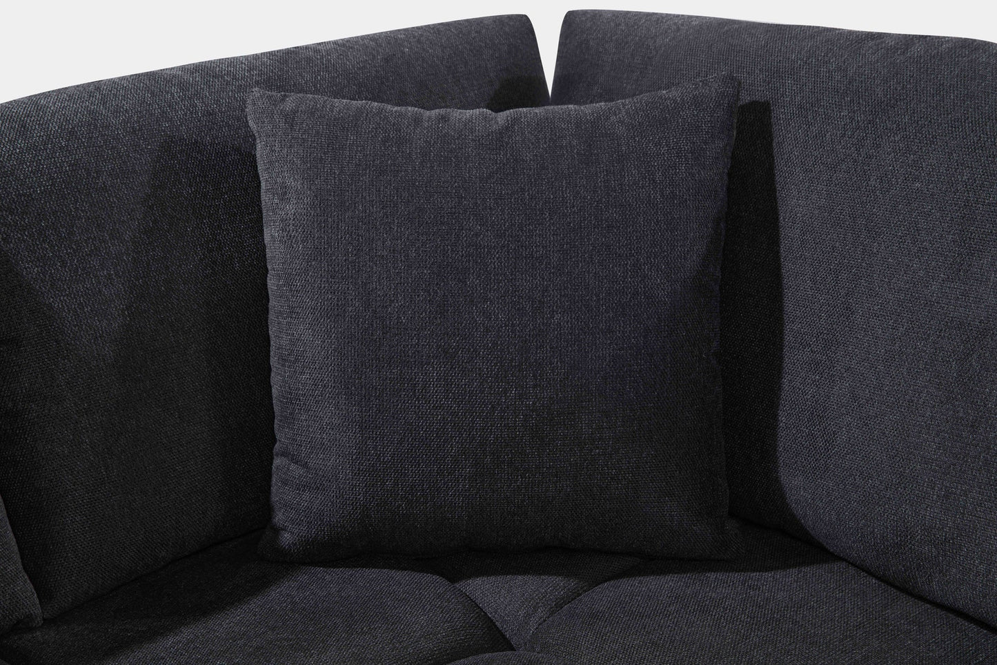 Uptown Black Fabric Sectional