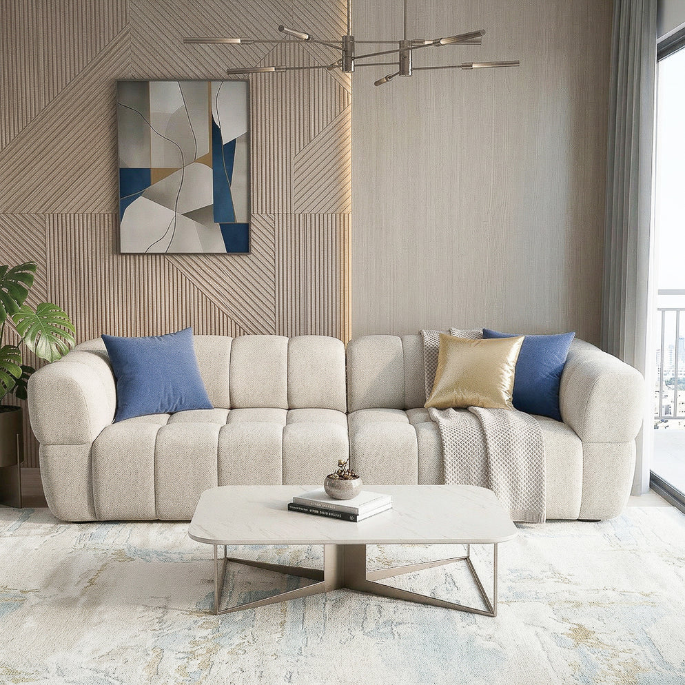 Burntwood Light Brown Chenille PWR Slider Sofa