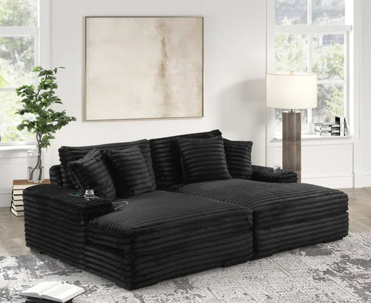 Black Chaise Lounge OVERSIZED 5400