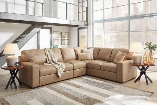 Bandon Toffee Leather 3pc RAF Sectional 38006