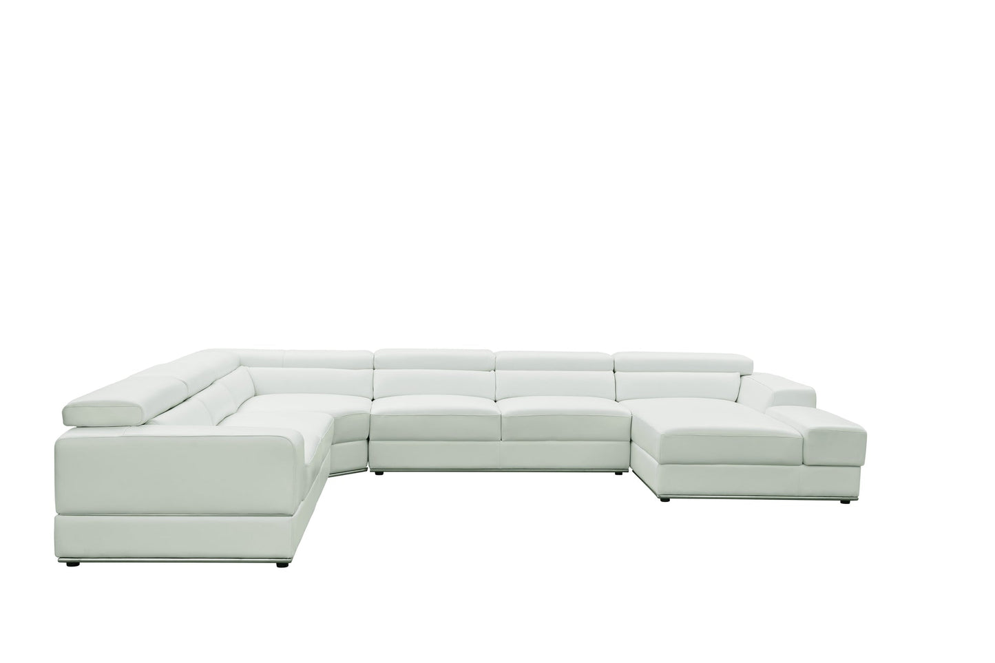 Nella White Sectional Sofa | Italian Leather Match MI-5107