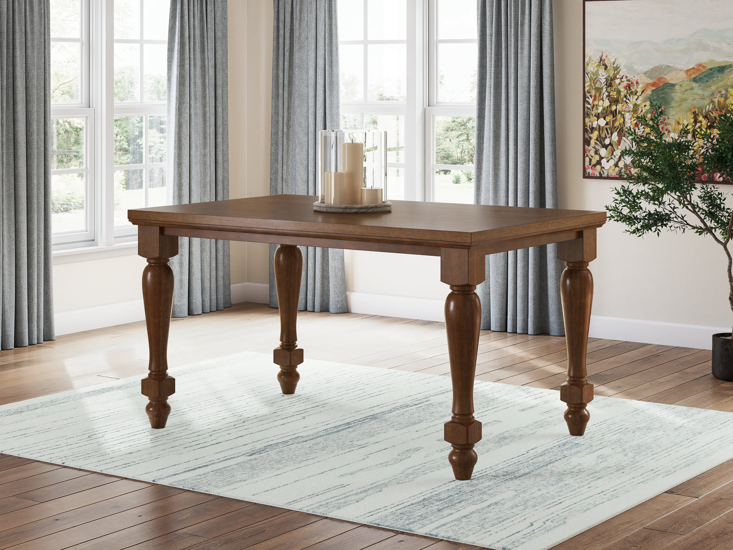Greddinton Brown Counter Height Dining Table and 4 Barstools PCD824
