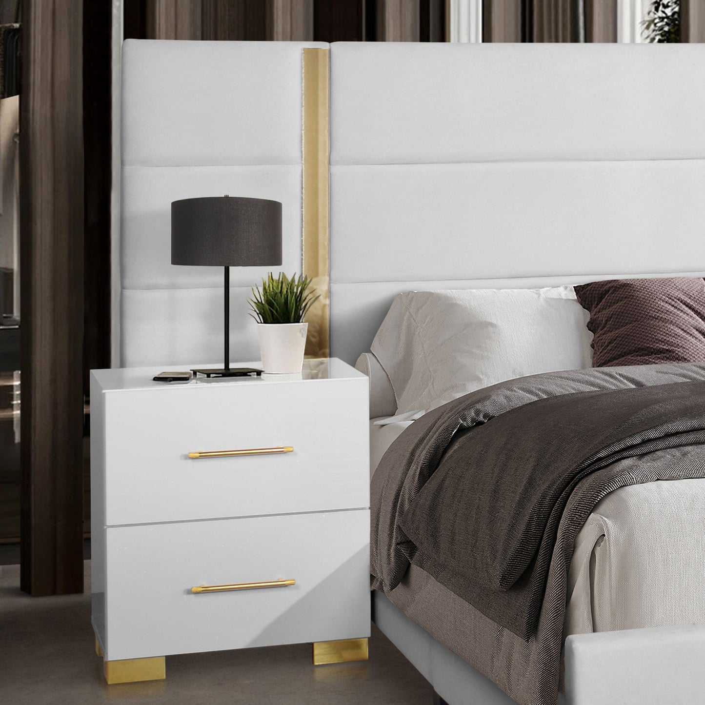 Darya White Platform Bedroom Set B3030