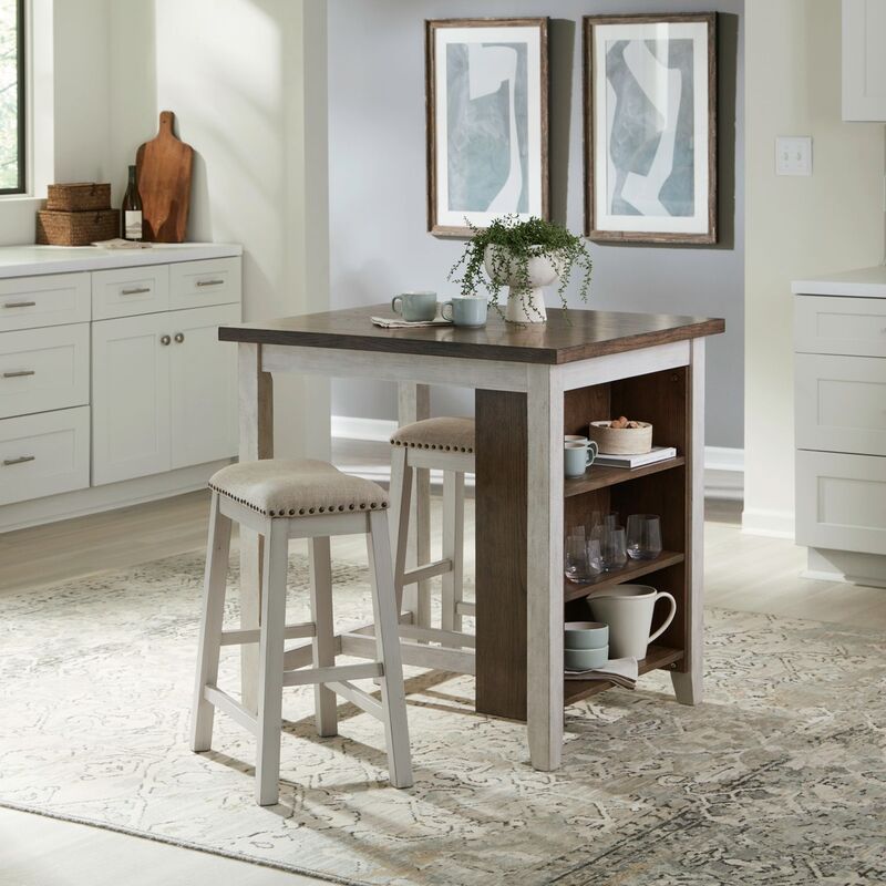 Two-tone 3pc Counter Height Set 942