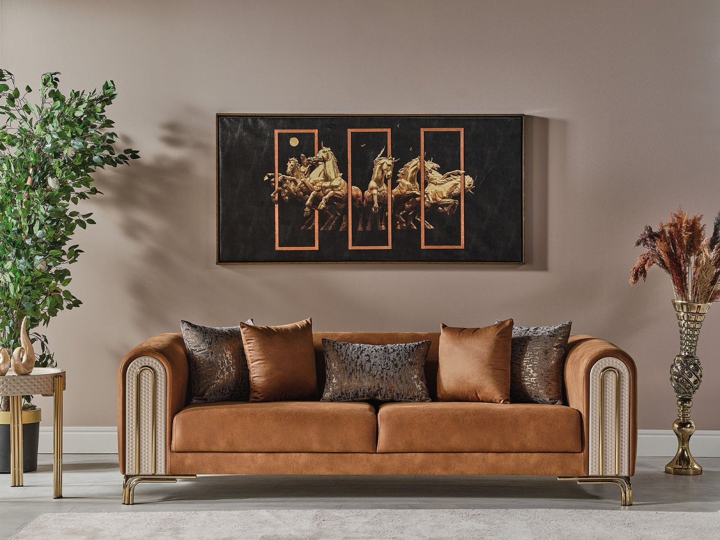 Paris 3-pieces (Sofa & Loveseat & Chair) Livingroom Set Brown