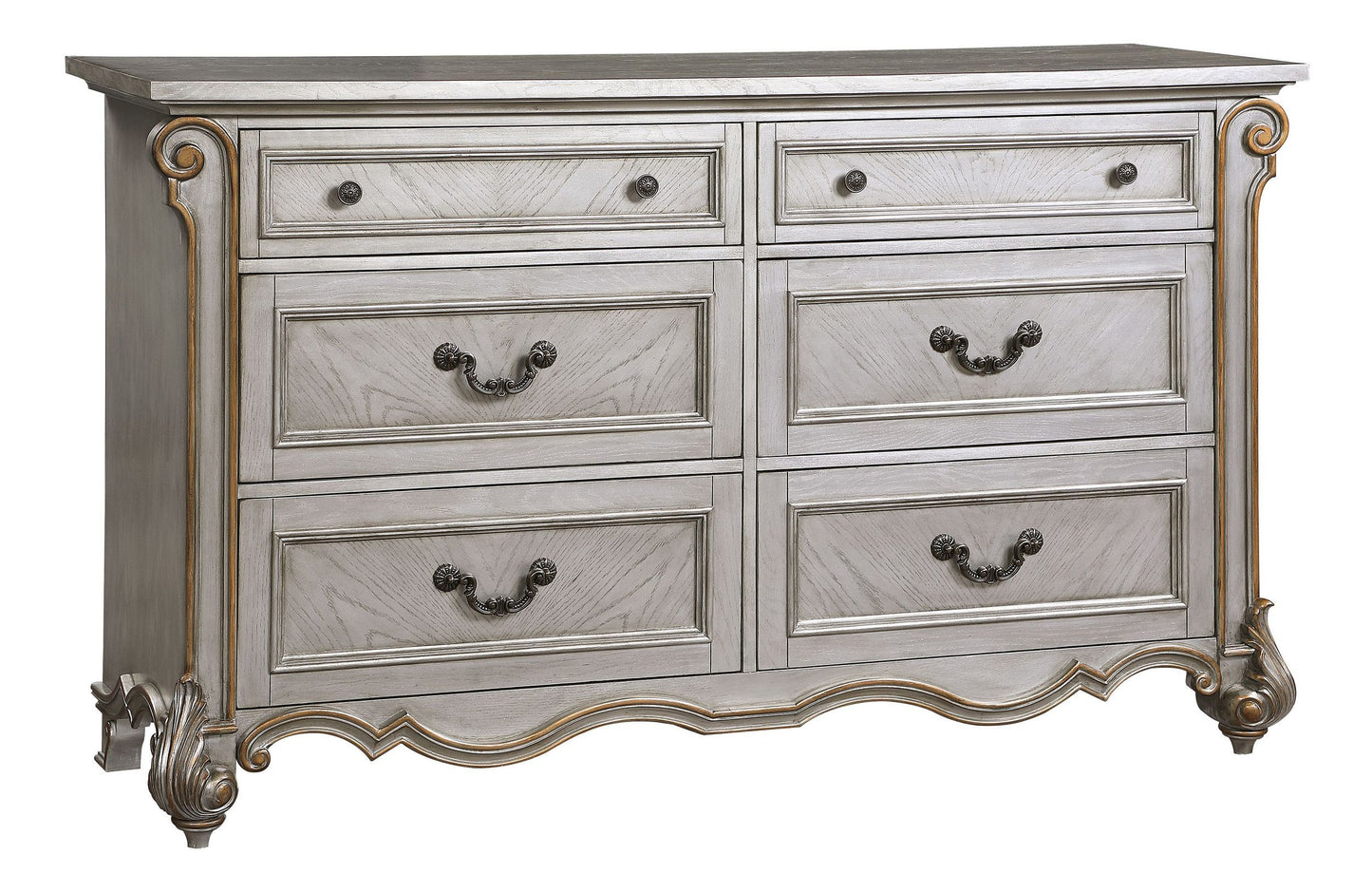 Melrose Collection Silver Finish Bedroom Set