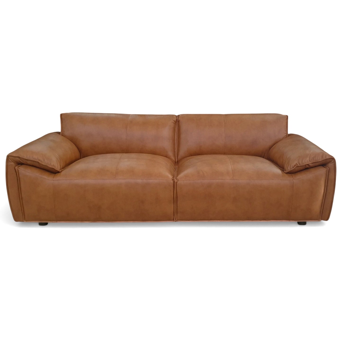Laffey Tan 92" Top Grain Leather Sofa