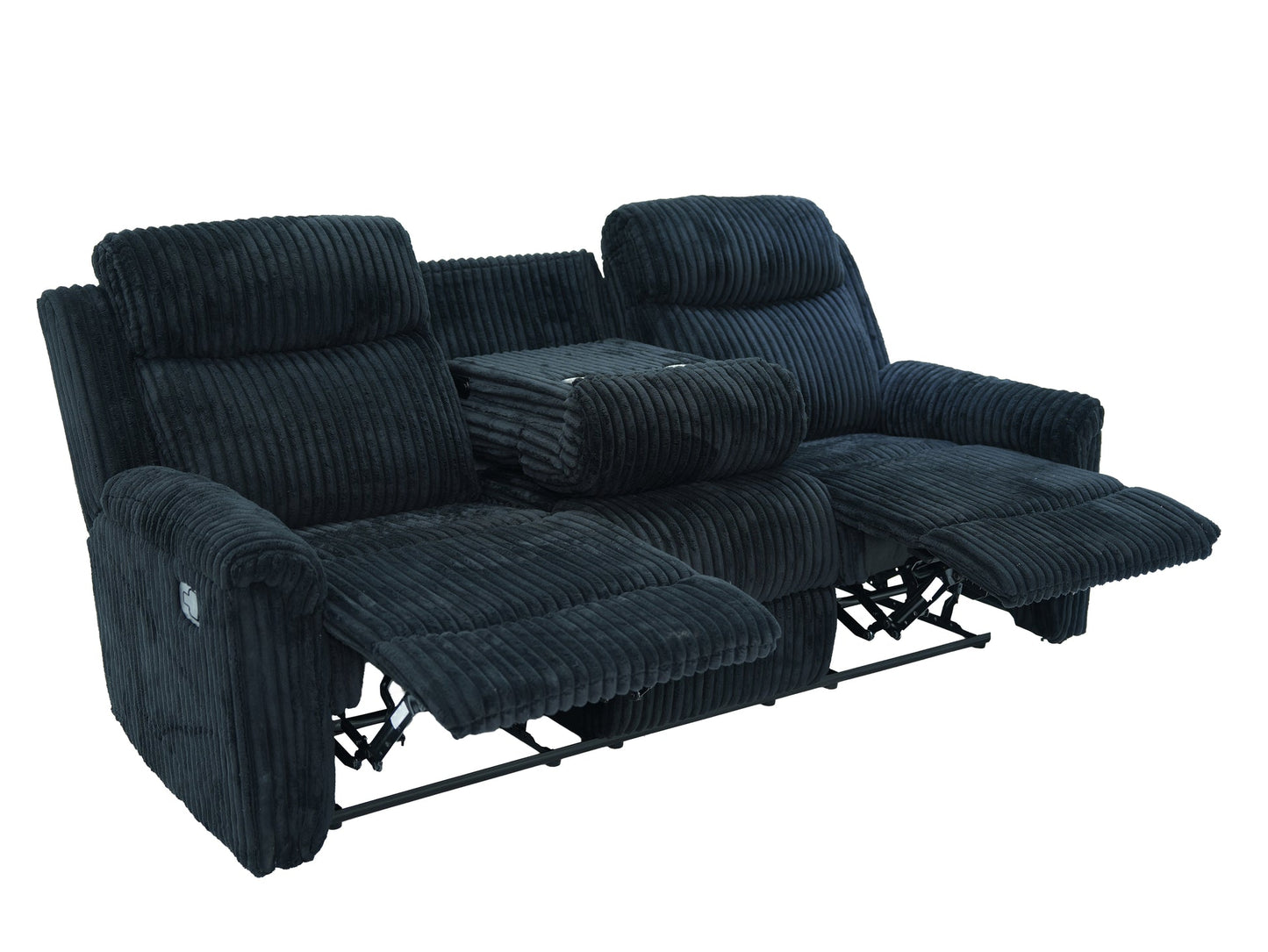 Grace Black Corduroy 3pc Reclining Living Room Set  S8585