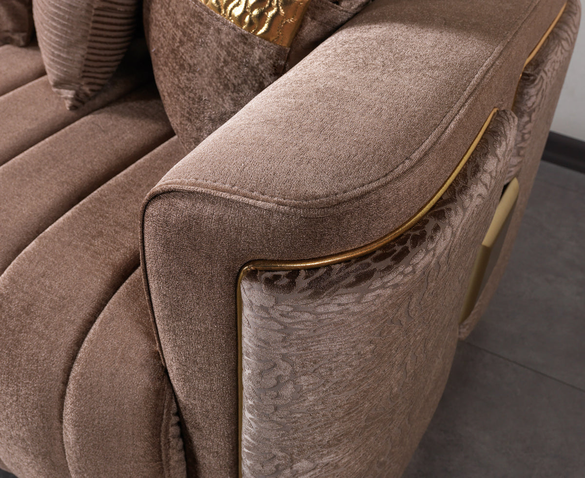Carlina Coffee Luxury Living Room Set