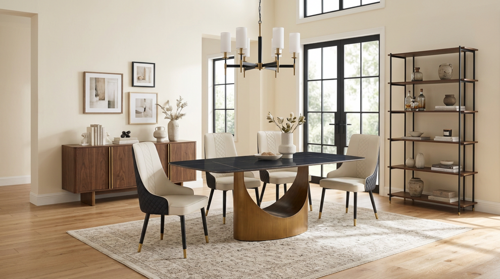 Roxy Black/Bronze Dining Room Set D1576