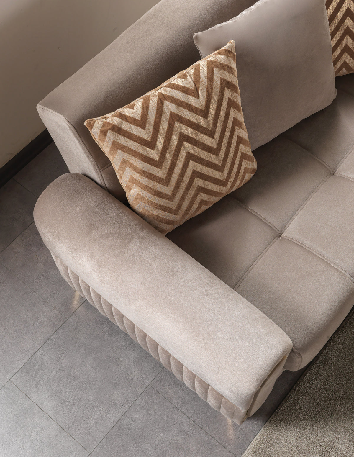 Sandra Coffee Velvet Sofa 88" & Loveseat 64"
