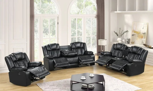 Ace Black BLUETOOTH SUBWOOFER SPEAKER 3pc Reclining Set