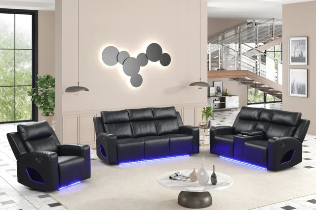 Pinnacle Black 3PC Reclining Set