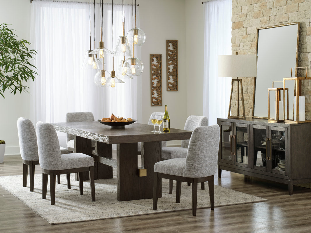 Burkhaus Dark Brown 7pc Dining Room Set D984