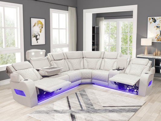 Barcelona Sand POWER/LED/BLUETOOTH SPEAKERS Sectional