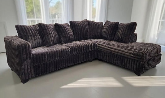 Gia Chocolate Corduroy Fabric Sectional S300