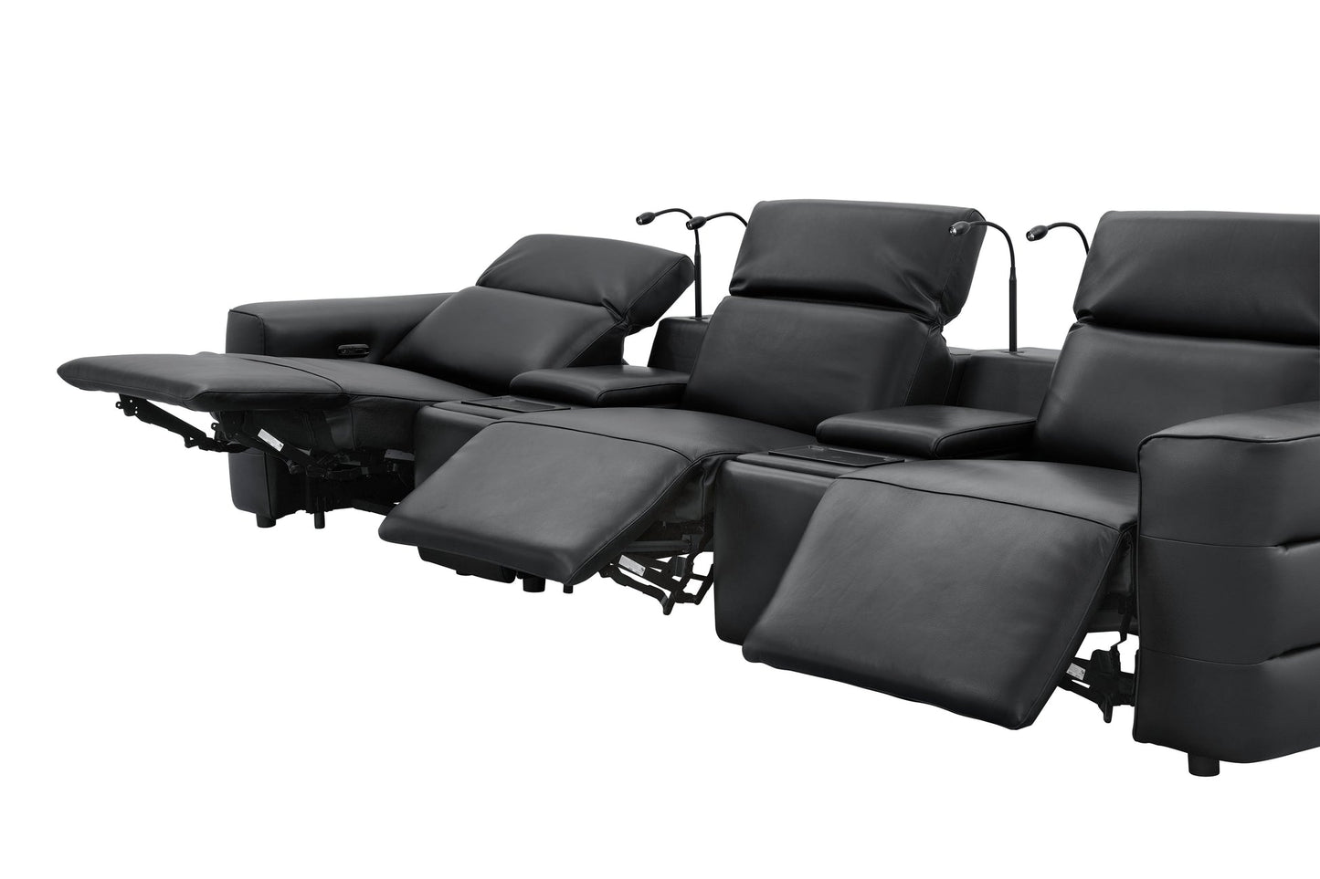 Diamante Black 3pc POWER Reclining Sofa MI-2515