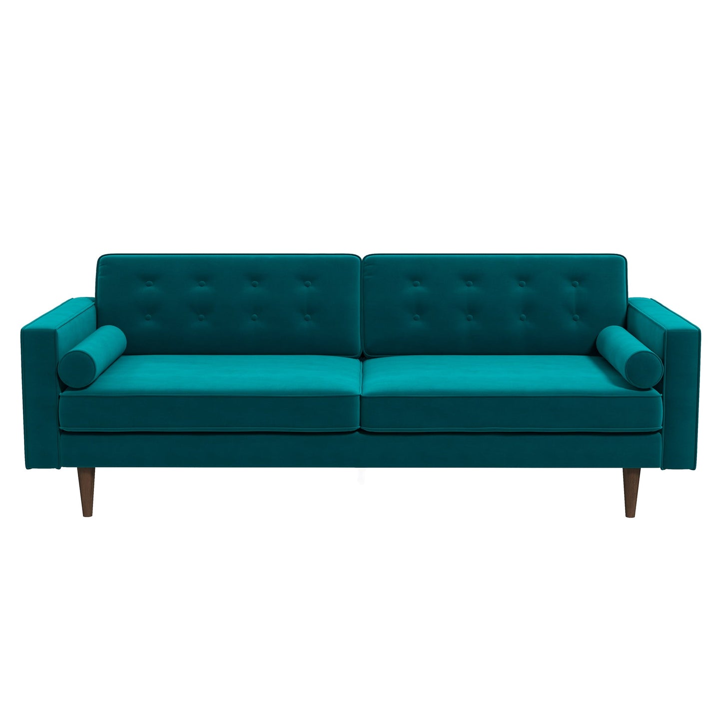 Casey 84" Mid-Century Modern Teal Velvet Sofa
