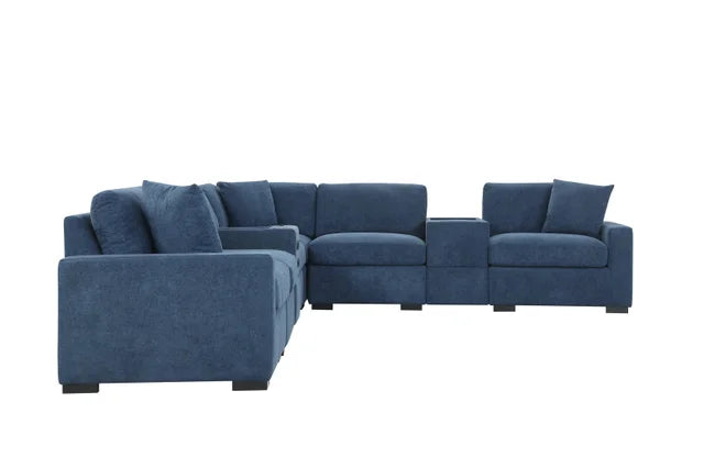 Barista Blue BLUETOOTH SPEAKERS 8PC Modular Sectional Set