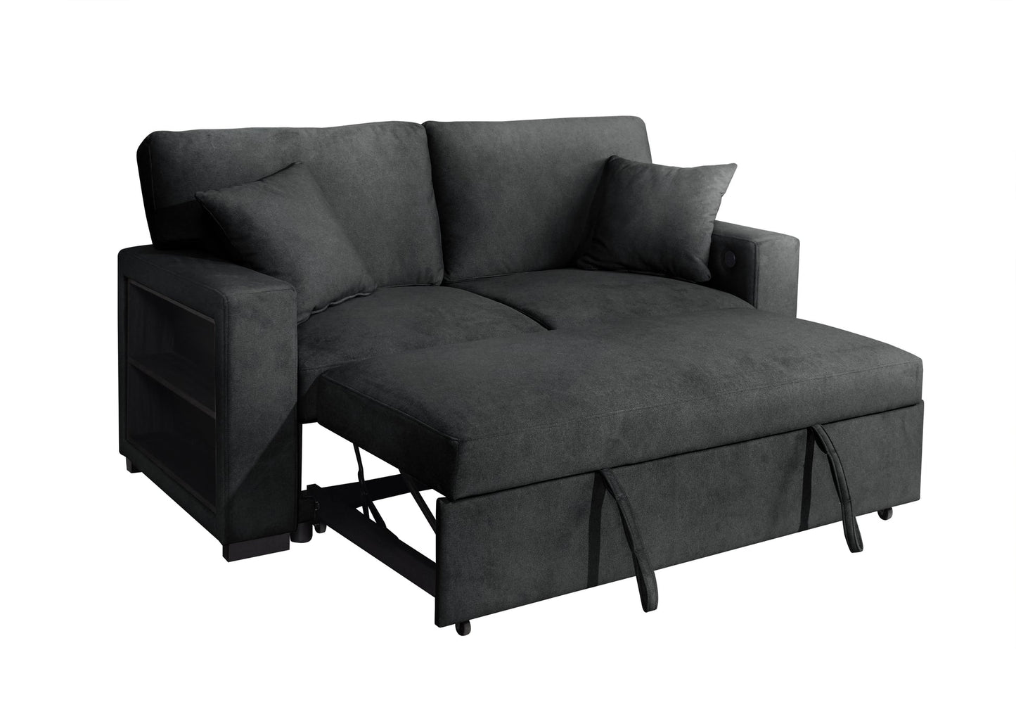 Bexley Black Fabric Pull-Out Bed Living Room Set S3690