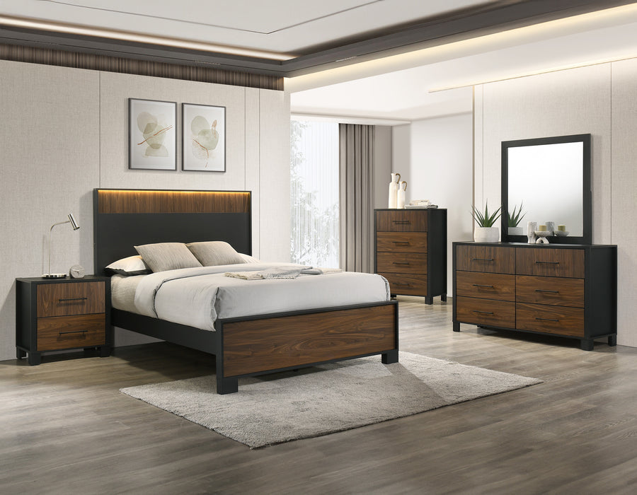Nemy Brown LED Panel Bedroom Set B6950