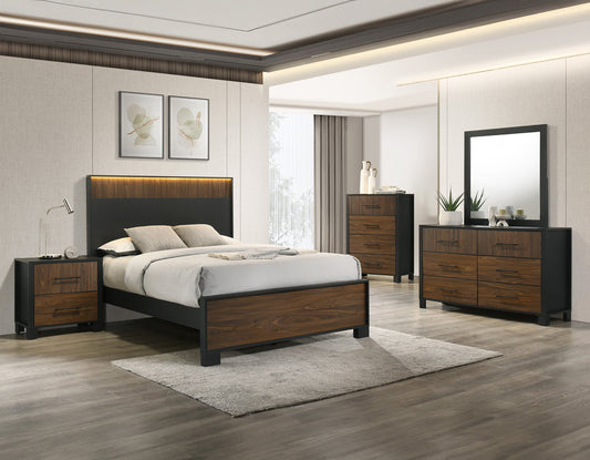 Nemy Brown LED Panel Bedroom Set B6950