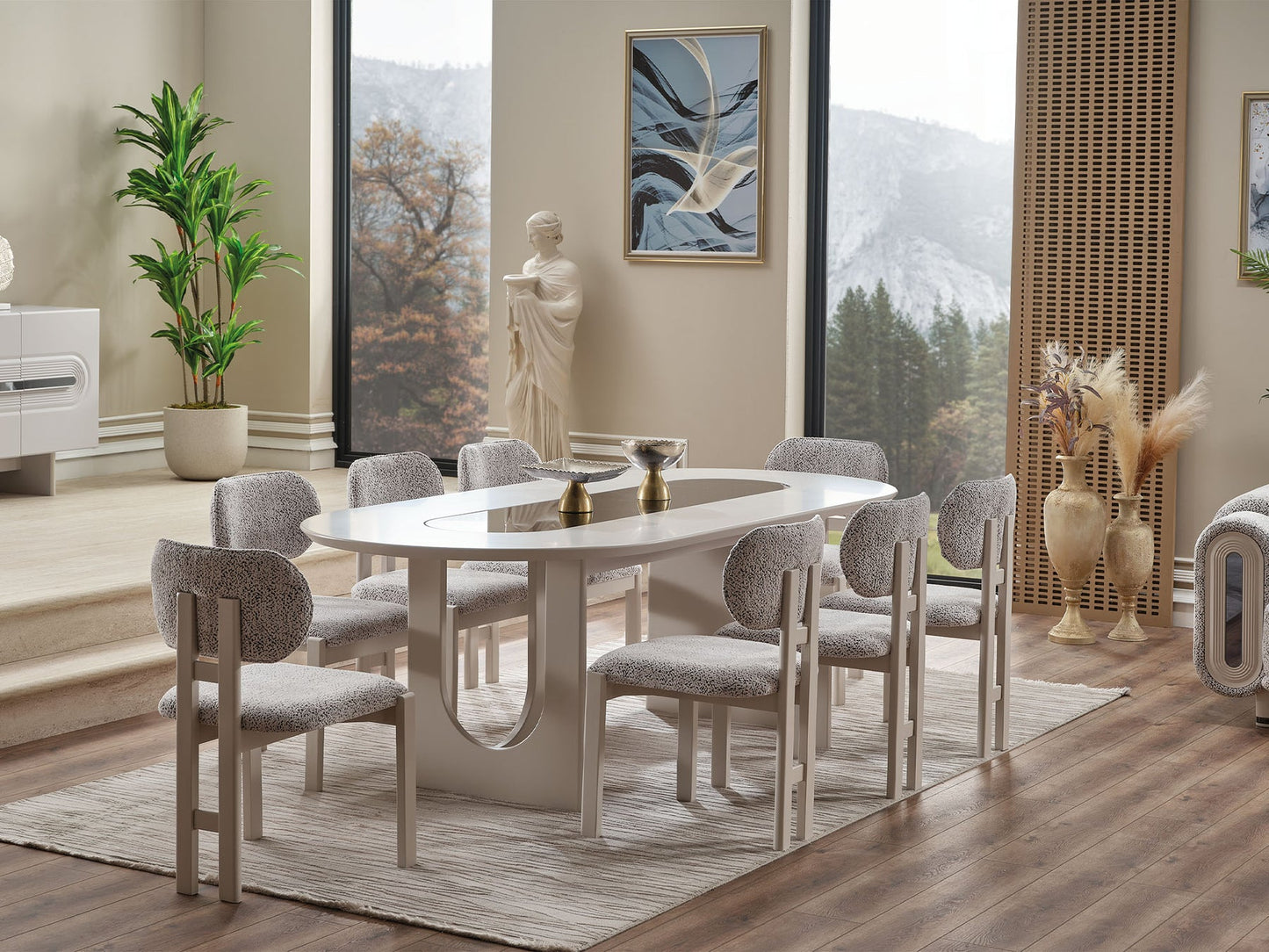 Parma Diningroom Set (78"Dining Table & 6 Dining Chair)