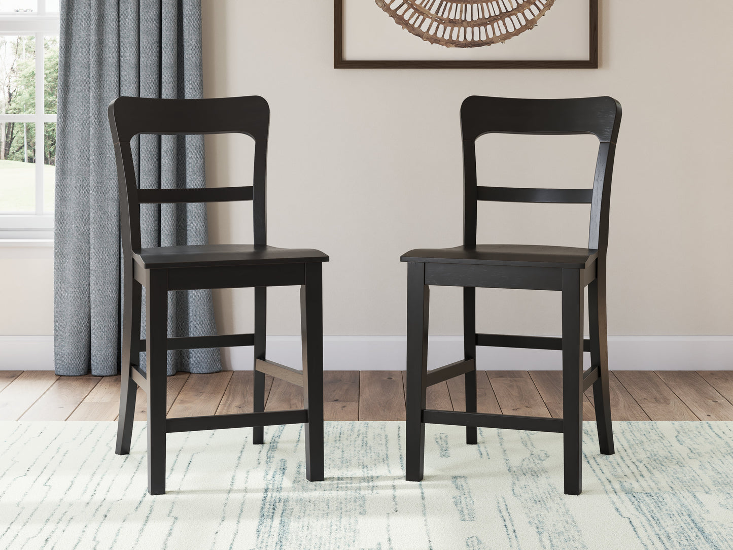 Greddinton Brown Counter Height Dining Table and 4 Barstools PCD824